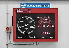 Motorbike brake tester display